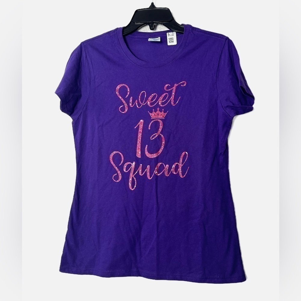 NWOT Port & Company Purple Sweet 13 Birthday T-Shirt